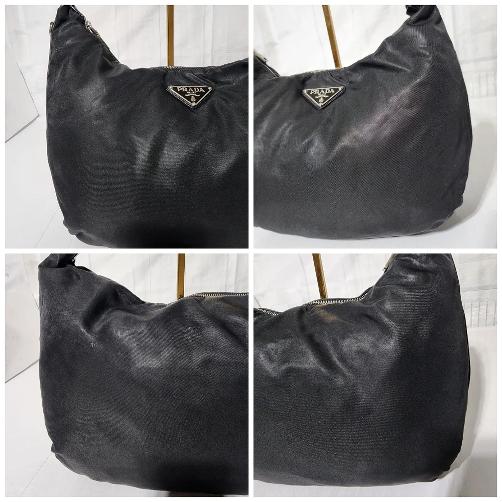 PRADA Tessuto Nylon Saffiano Sacca Shoulder Bag Black